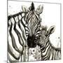 Zebra Cuddles-Jin Jing-Mounted Art Print