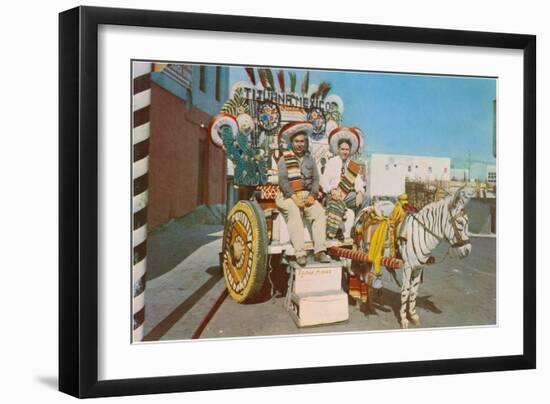 Zebra Donkey Cart, Tijuana, Mexico-null-Framed Art Print