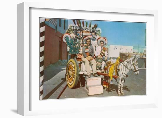 Zebra Donkey Cart, Tijuana, Mexico-null-Framed Art Print