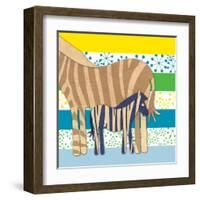 Zebra Family-Z Studio-Framed Art Print