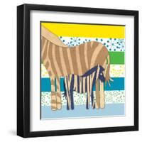 Zebra Family-Z Studio-Framed Art Print