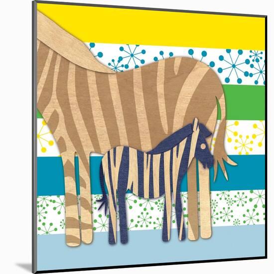 Zebra Family-Z Studio-Mounted Art Print