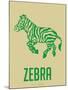 Zebra Green-NaxArt-Mounted Art Print