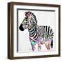 Zebra Head Colorful-OnRei-Framed Art Print