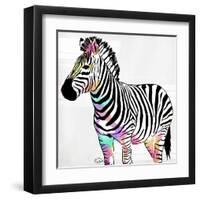 Zebra Head Colorful-OnRei-Framed Art Print