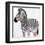 Zebra Head Colorful-OnRei-Framed Art Print