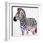 Zebra Head Colorful-OnRei-Framed Art Print