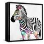 Zebra Head Colorful-OnRei-Framed Stretched Canvas