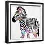 Zebra Head Colorful-OnRei-Framed Premium Giclee Print