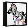 Zebra Head Colorful-OnRei-Framed Stretched Canvas