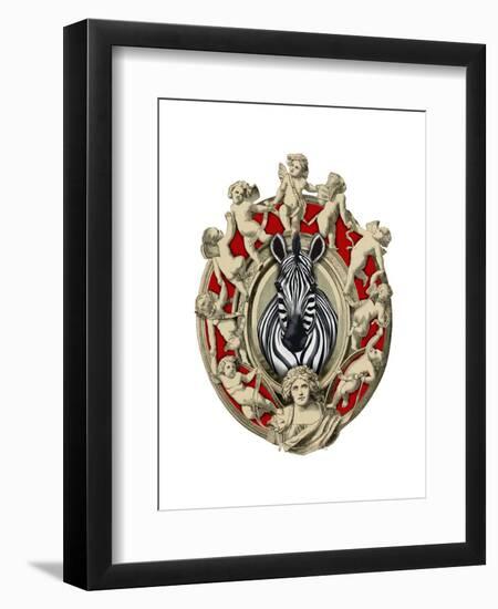 Zebra Head Plaque-Fab Funky-Framed Art Print