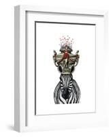 Zebra Head Trophy-Fab Funky-Framed Art Print