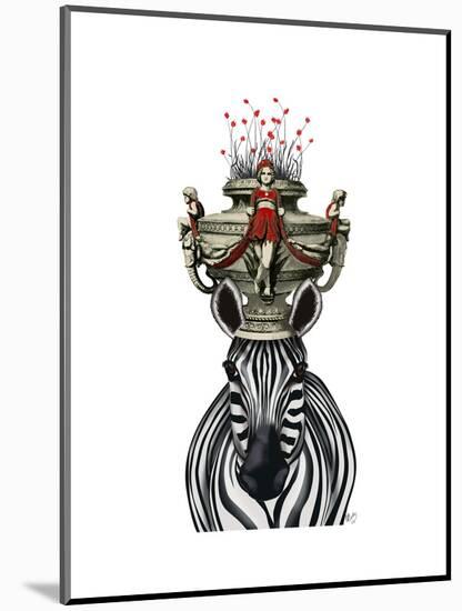 Zebra Head Trophy-Fab Funky-Mounted Art Print