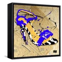 Zebra Heel Blue-Roderick E. Stevens-Framed Stretched Canvas