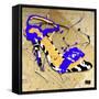 Zebra Heel Blue-Roderick E. Stevens-Framed Stretched Canvas