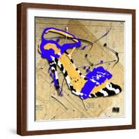 Zebra Heel Blue-Roderick E. Stevens-Framed Giclee Print