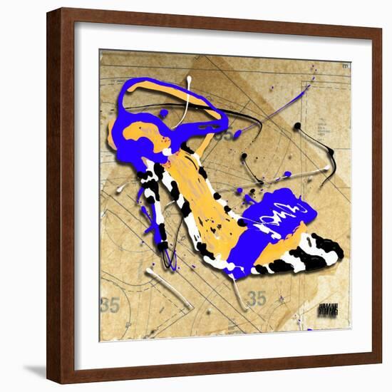 Zebra Heel Blue-Roderick E. Stevens-Framed Giclee Print