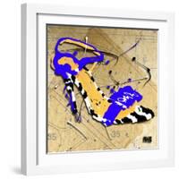 Zebra Heel Blue-Roderick E. Stevens-Framed Giclee Print