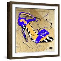 Zebra Heel Blue-Roderick E. Stevens-Framed Giclee Print