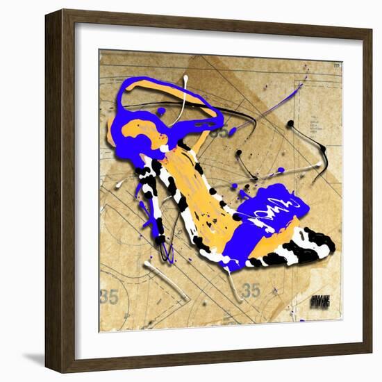 Zebra Heel Blue-Roderick E. Stevens-Framed Giclee Print