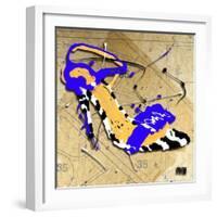 Zebra Heel Blue-Roderick E. Stevens-Framed Giclee Print