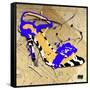 Zebra Heel Blue-Roderick E. Stevens-Framed Stretched Canvas