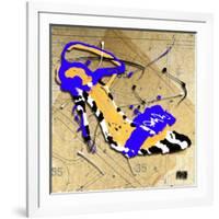 Zebra Heel Blue-Roderick E. Stevens-Framed Giclee Print