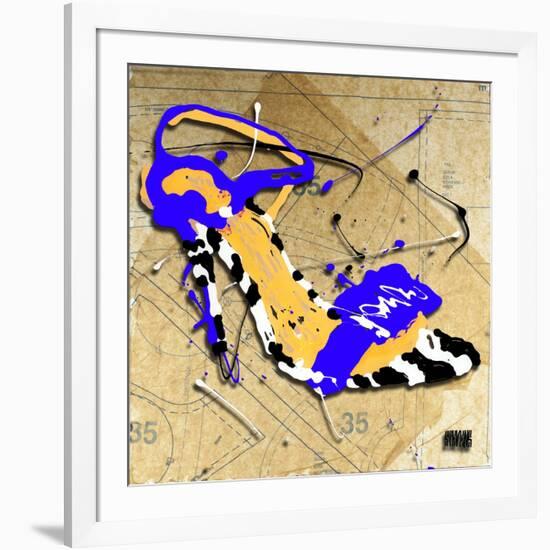 Zebra Heel Blue-Roderick E. Stevens-Framed Giclee Print