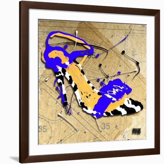 Zebra Heel Blue-Roderick E. Stevens-Framed Giclee Print