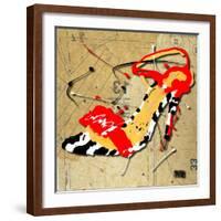 Zebra Heel Red-Roderick E. Stevens-Framed Giclee Print