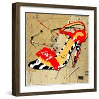 Zebra Heel Red-Roderick E. Stevens-Framed Giclee Print