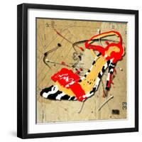 Zebra Heel Red-Roderick E. Stevens-Framed Giclee Print