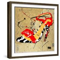 Zebra Heel Red-Roderick E. Stevens-Framed Giclee Print