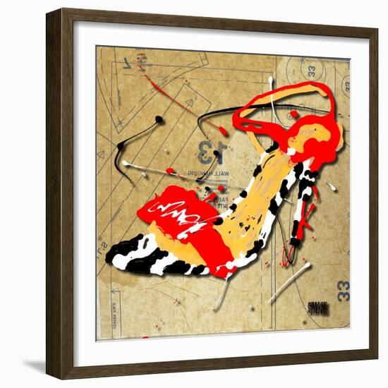 Zebra Heel Red-Roderick E. Stevens-Framed Giclee Print