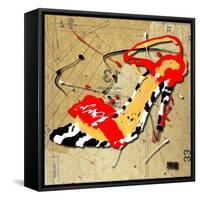 Zebra Heel Red-Roderick E. Stevens-Framed Stretched Canvas