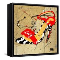 Zebra Heel Red-Roderick E. Stevens-Framed Stretched Canvas