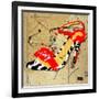 Zebra Heel Red-Roderick E. Stevens-Framed Giclee Print