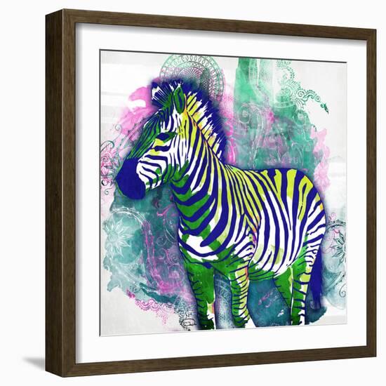 Zebra Henna-OnRei-Framed Art Print