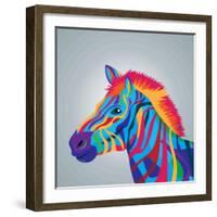 Zebra Icon. Animal and Art Design. Graphic-Jemastock-Framed Art Print