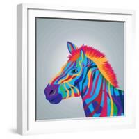 Zebra Icon. Animal and Art Design. Graphic-Jemastock-Framed Art Print