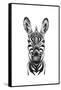 Zebra Illustration-Incado-Framed Stretched Canvas