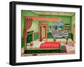 Zebra in a Bedroom, 1996-Anthony Southcombe-Framed Giclee Print