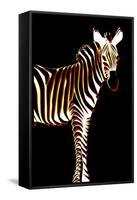 Zebra in Black Vertical-Ikuko Kowada-Framed Stretched Canvas