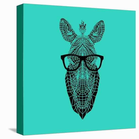 Zebra in Glasses-Lisa Kroll-Stretched Canvas