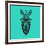 Zebra in Glasses-Lisa Kroll-Framed Art Print