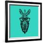 Zebra in Glasses-Lisa Kroll-Framed Art Print