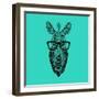 Zebra in Glasses-Lisa Kroll-Framed Art Print