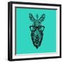 Zebra in Glasses-Lisa Kroll-Framed Art Print