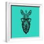 Zebra in Glasses-Lisa Kroll-Framed Art Print