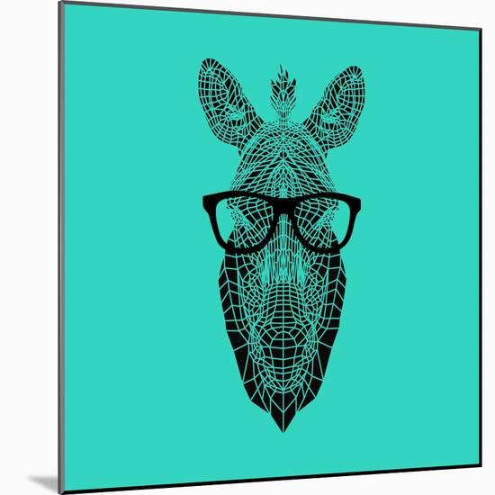 Zebra in Glasses-Lisa Kroll-Mounted Art Print